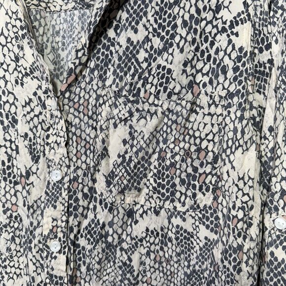 Velvet Heart Button-Up Blouse Beige & Gray Snake Print Women’s Size 2X - Picture 6 of 11